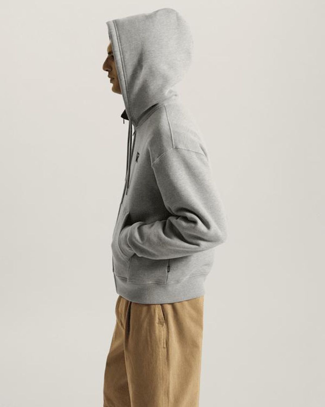 Vans Gray Stretch Logo Zip Pullover Hoodie for men