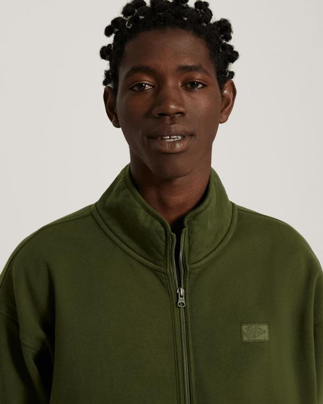 Vans Green Full Zip Mock Neck Fleece Balsam for men