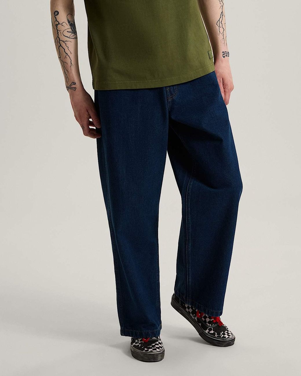 Vans Blue Drill Chore Baggy Carpenter Pant Dark Rinse for men
