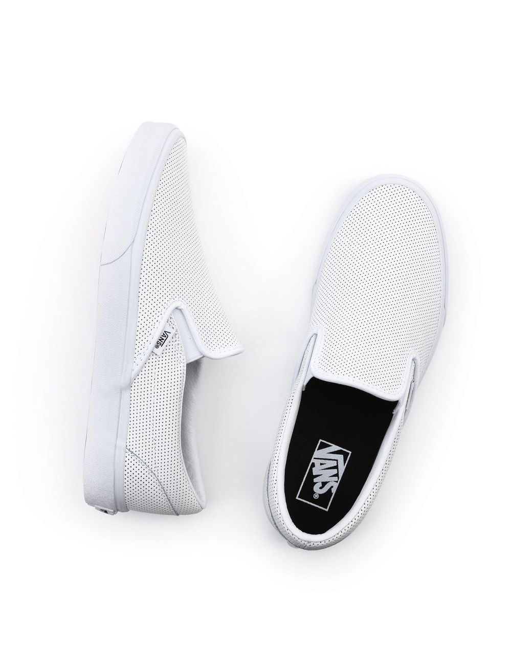 Scarpe Classic Slip-on In Pelle Traforata di Vans in Bianco | Lyst