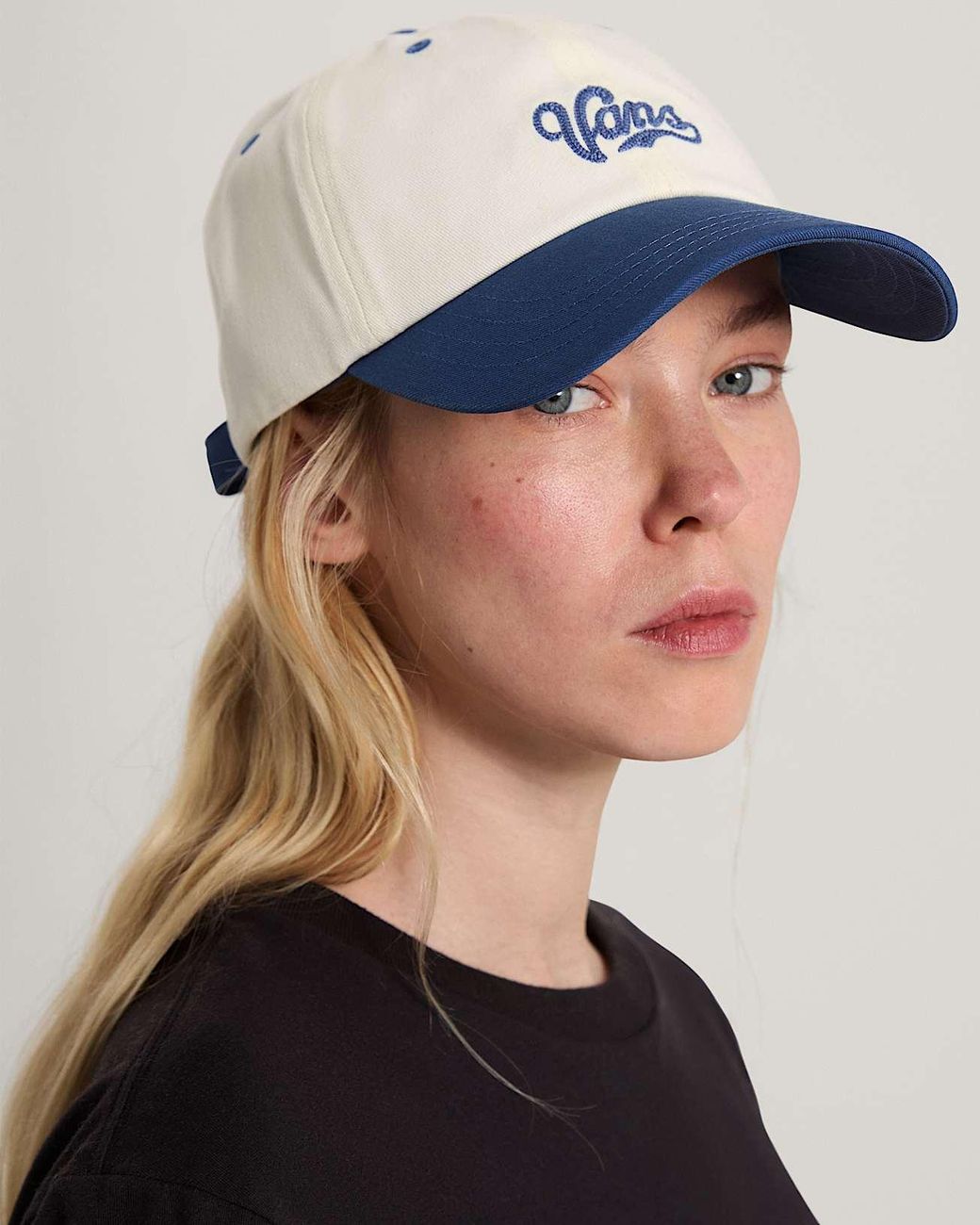Vans Blue Lefty Script Curved Bill Jockey True for men