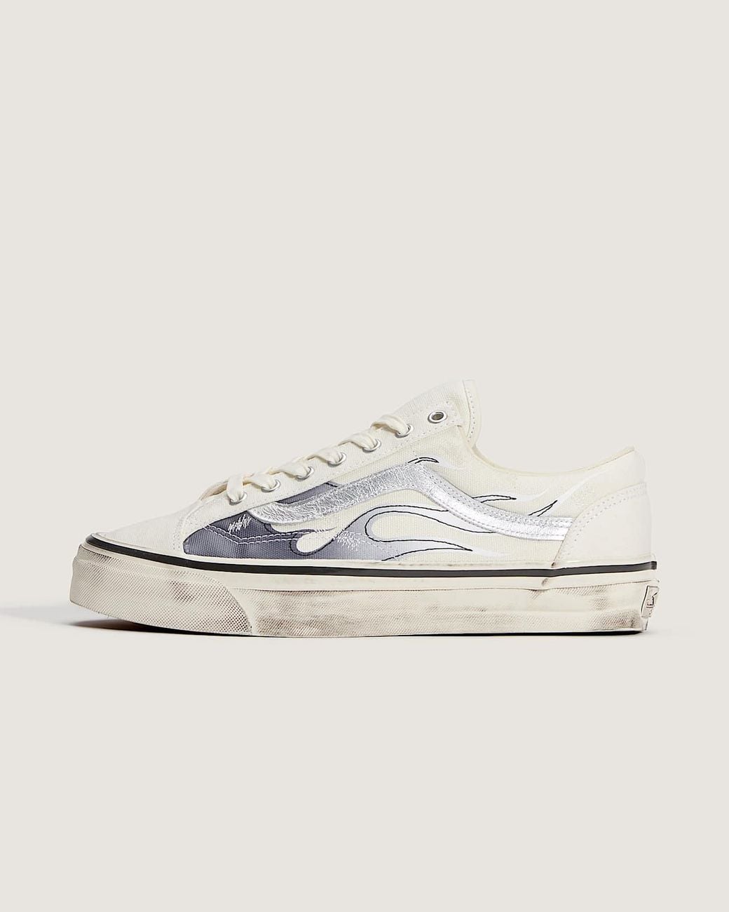 Vans White Premium Old Skool 36 Flames Shoes for men