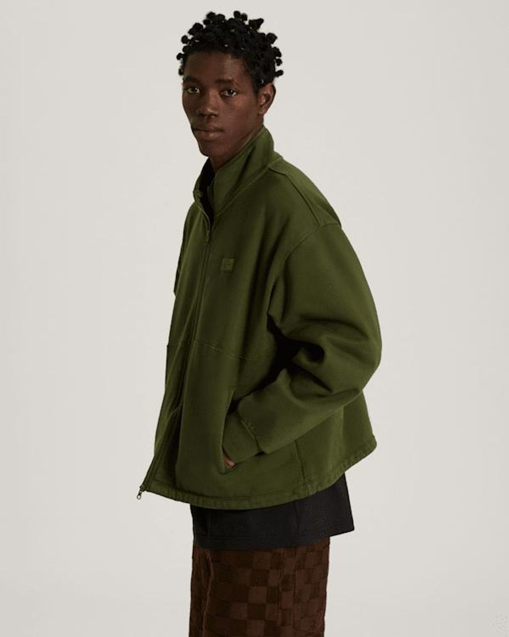 Vans Green Full Zip Mock Neck Fleece Balsam for men