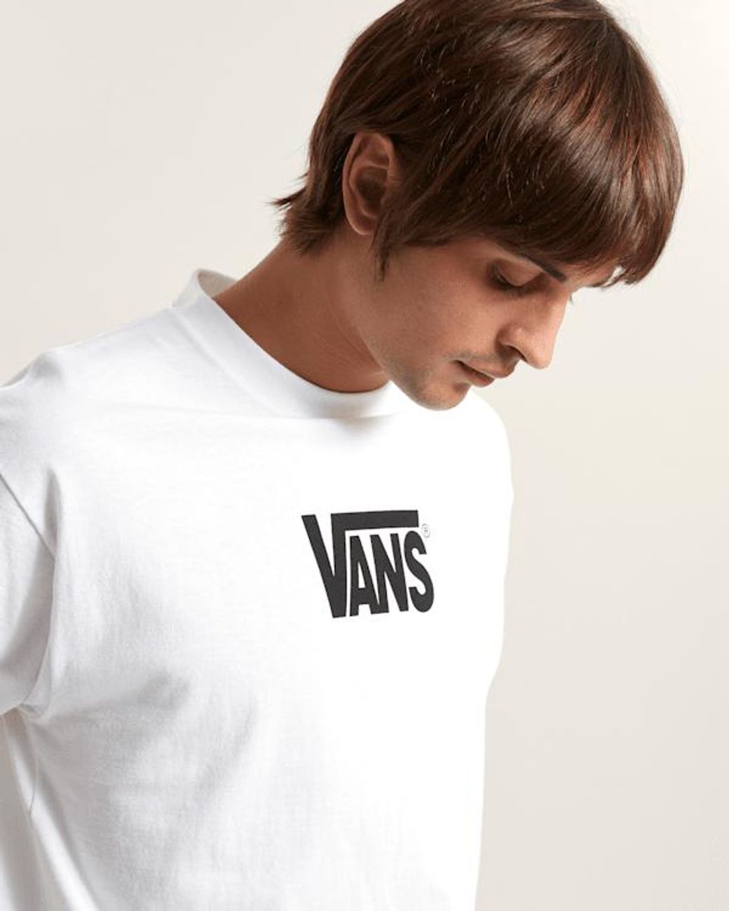 Vans White Stretch Logo T-Shirt for men