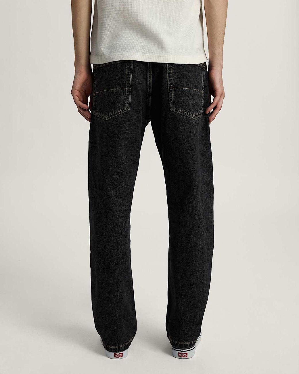 Vans Black Check-5 Straight Denim Pant Washed for men