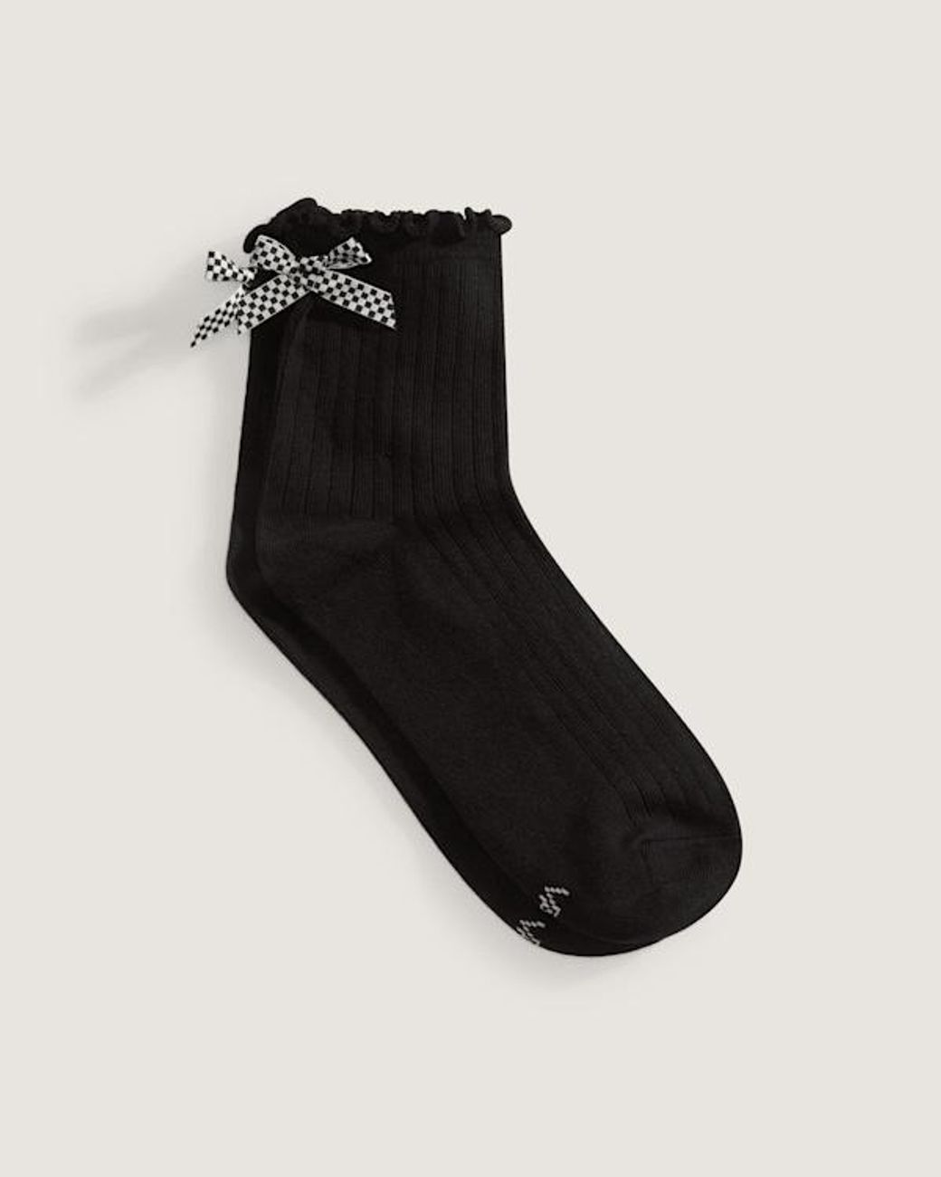 Vans Black Bow Back Crew Socks (1 Pair) Size: L (8.5-12​ for men