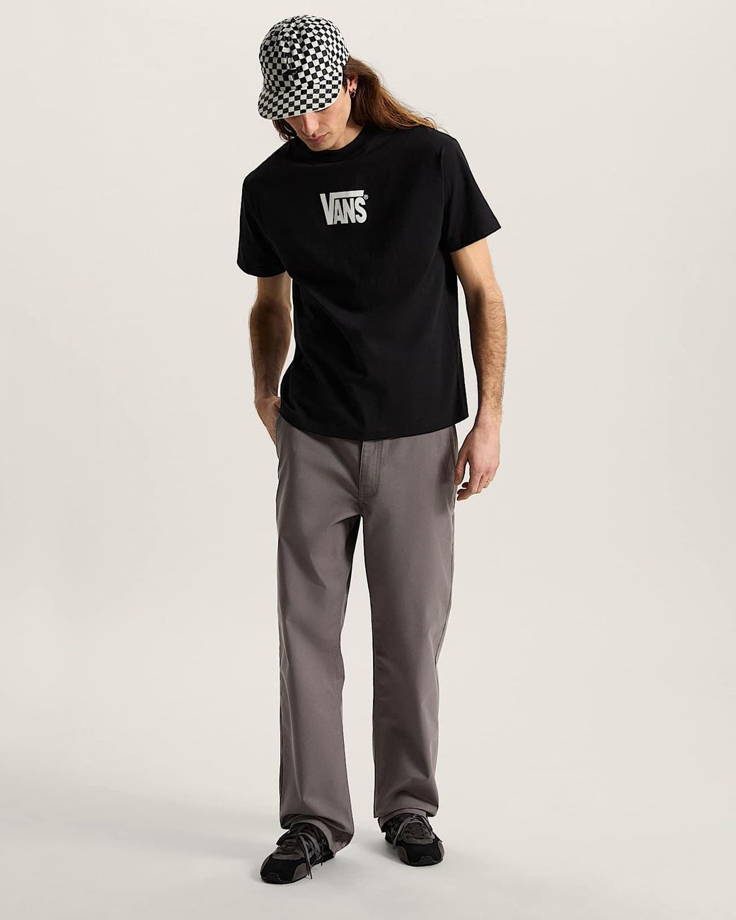 Vans Black Stretch Logo T-Shirt for men