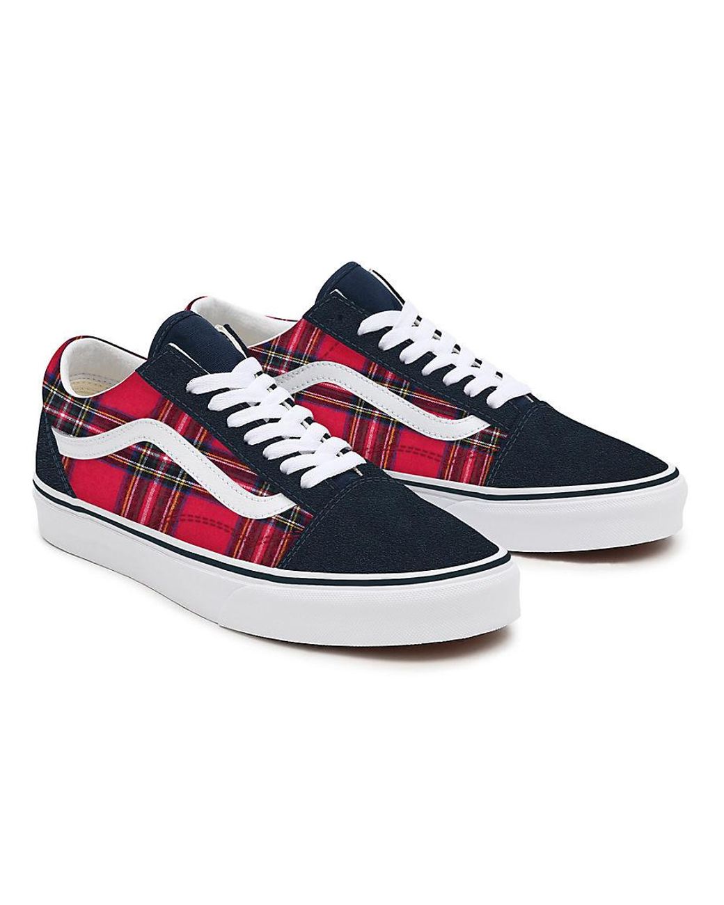 Vans Customs Red Plaid Old Skool in Blue Lyst UK