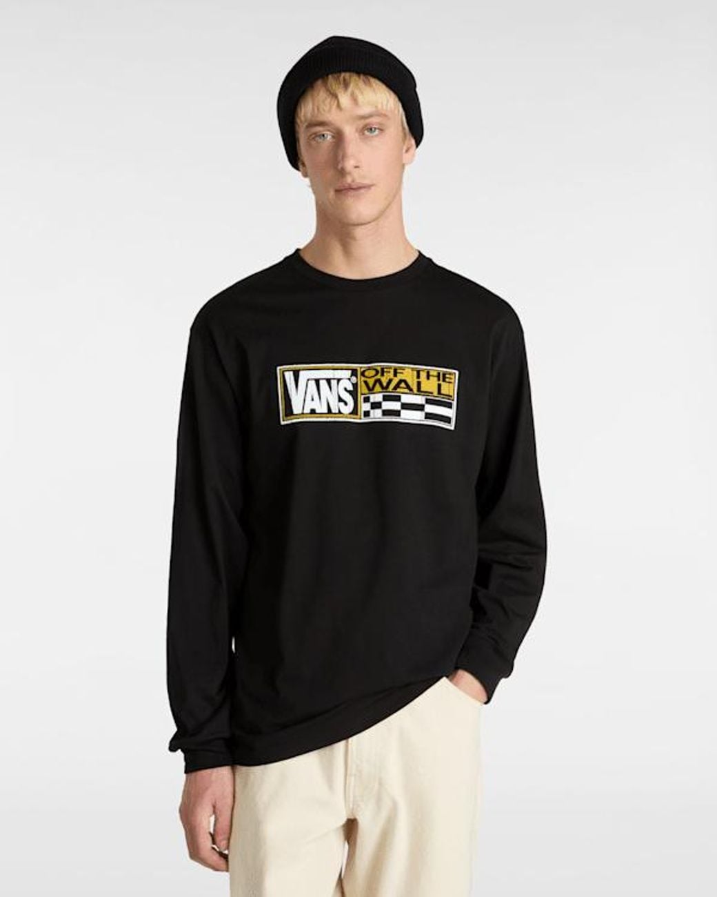 Vans Black Hi Stretch Long Sleeve T-Shirt for men