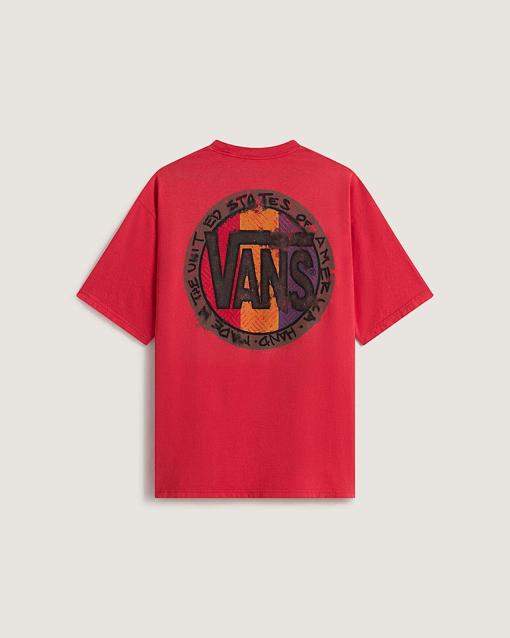 Vans Red Blotched Circle Ss Tee Racing for men