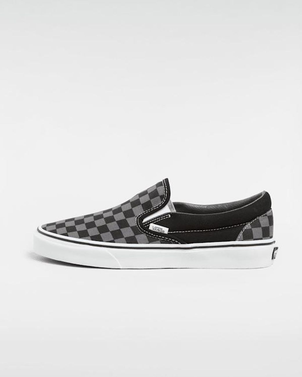 Vans Black Checkerboard Classic Slip-On Shoes /Pewter Checkerboard) for men