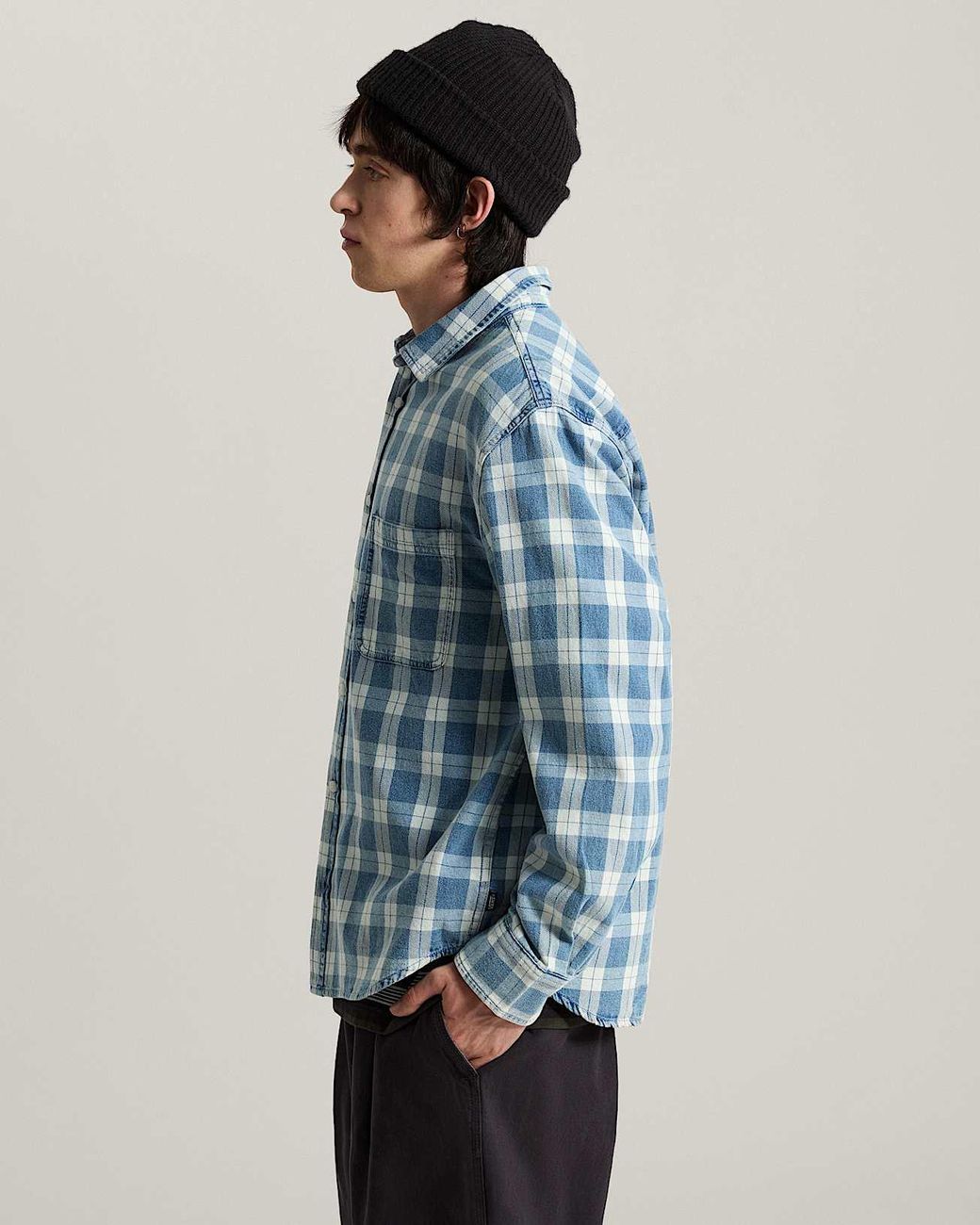 Vans Blue Lawson Solid Oxford Long Sleeve Shirt for men