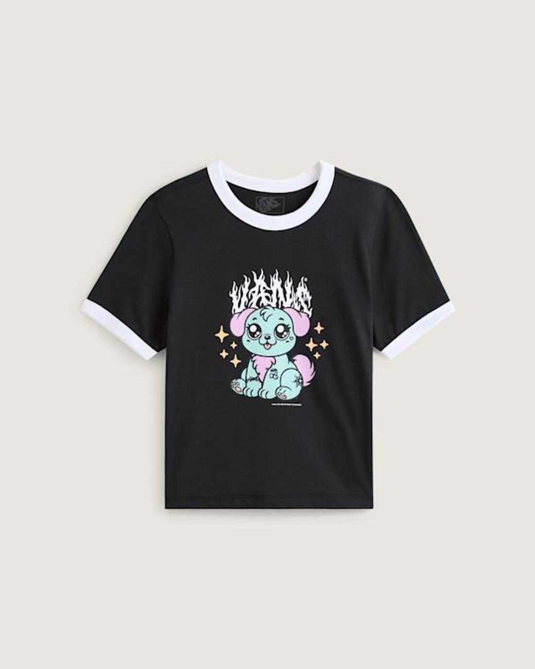Vans Puppy Ringer Tee, Vrouw, Grootte in het Black