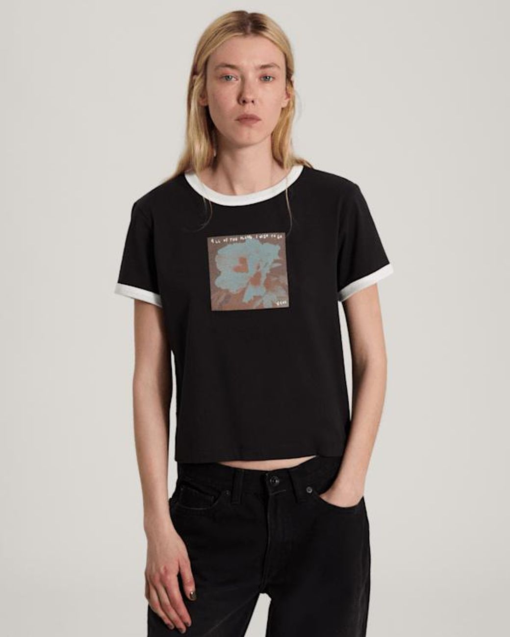 Vans Black Places I Wish To Go Ringer Ss Tee