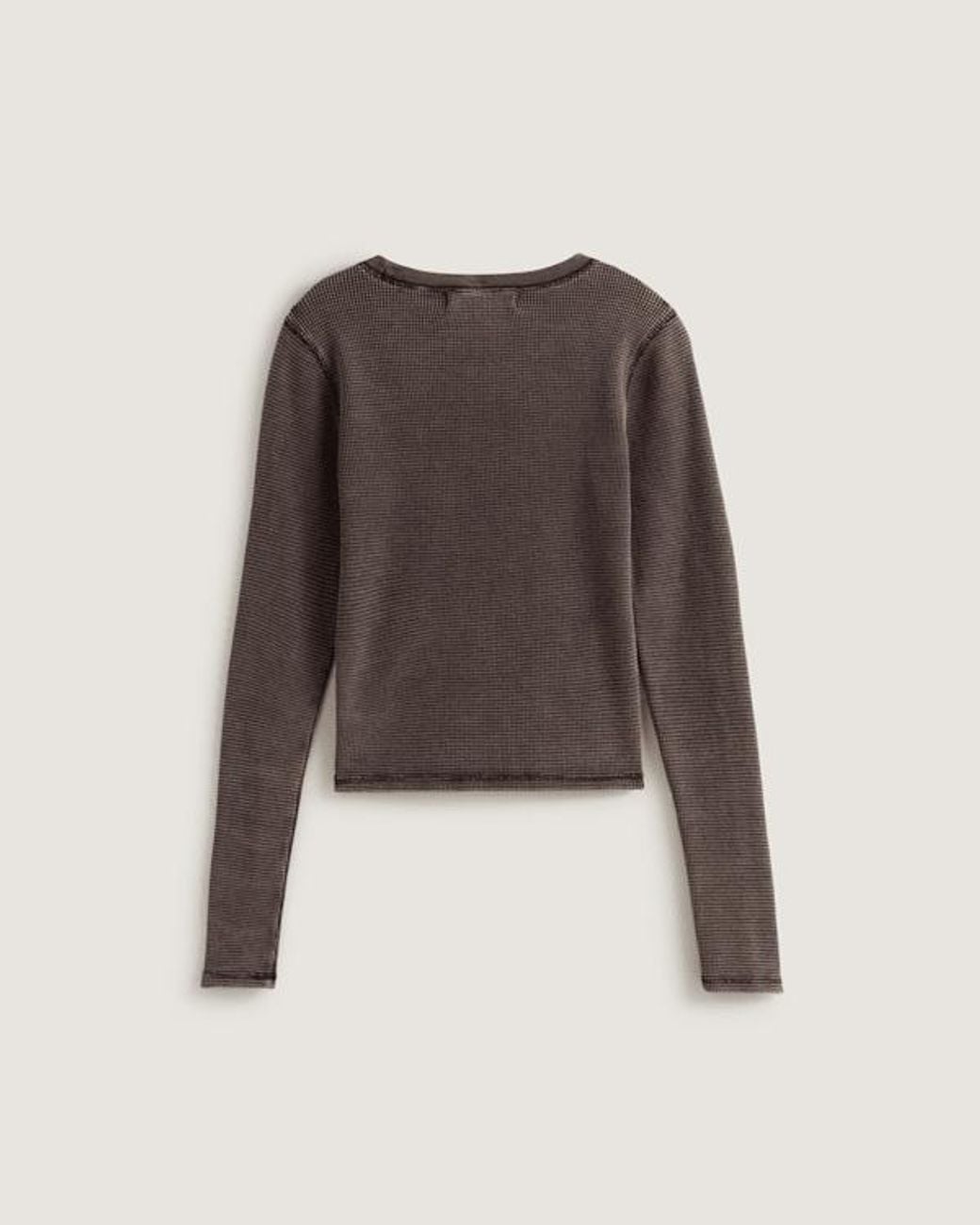 Vans Teri Waffle Tee Met Lange Mouwen, Vrouw, Grootte in het Brown