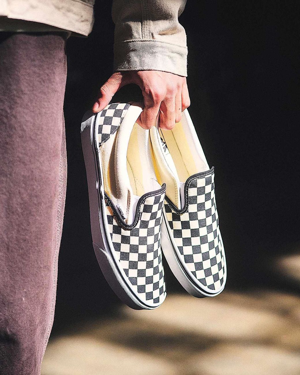 Vans Metallic Checkerboard Classic Slip-On Shoes for men