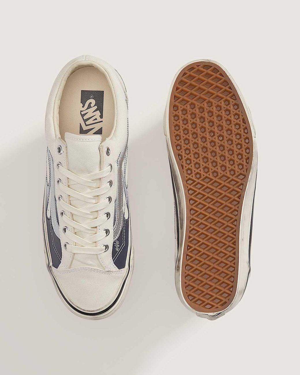 Vans White Premium Old Skool 36 Flames Shoes for men