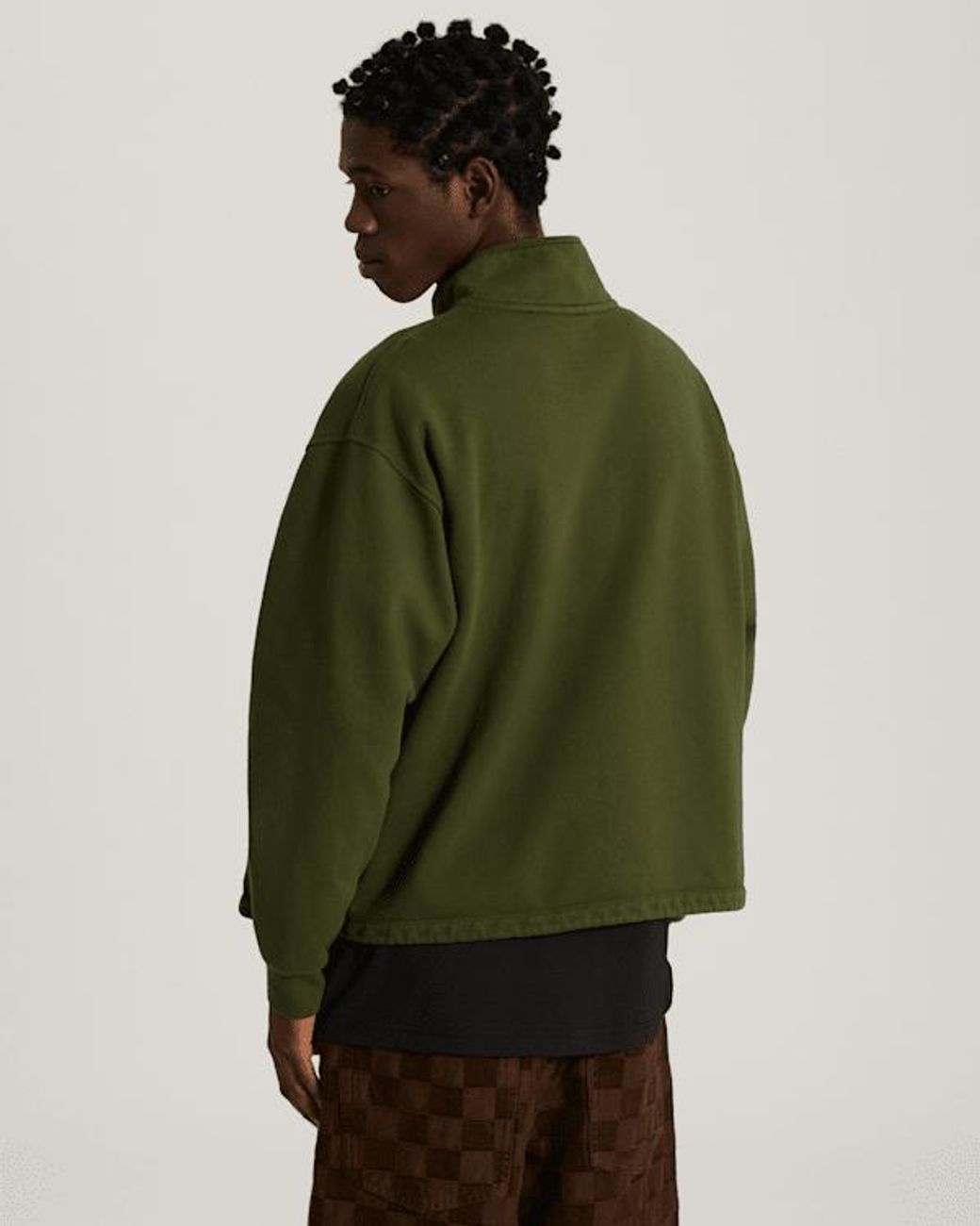 Vans Green Full Zip Mock Neck Fleece Balsam for men