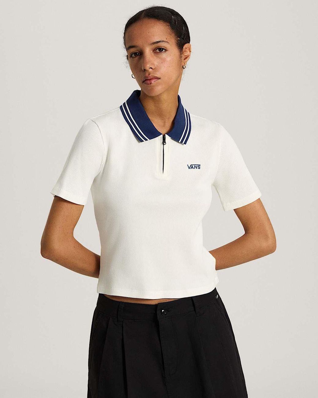 Vans White Priscilla Polo Shirt