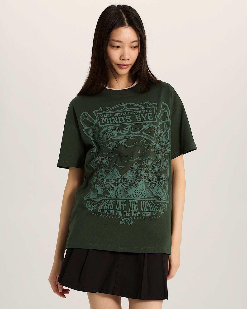 Vans Green Minds Eye Oversized Ss Tee Oil