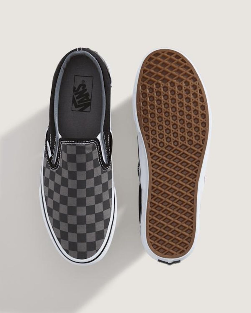 Vans Black Checkerboard Classic Slip-On Shoes /Pewter Checkerboard) for men