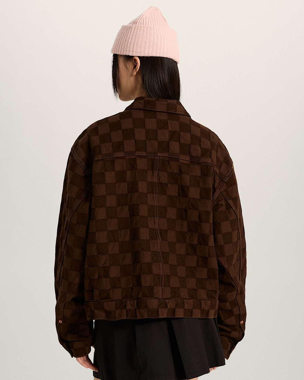 Vans Check-5 Checkerboard Denim Trucker Jacke Demitasse, Herren, Größe in Brown für Herren