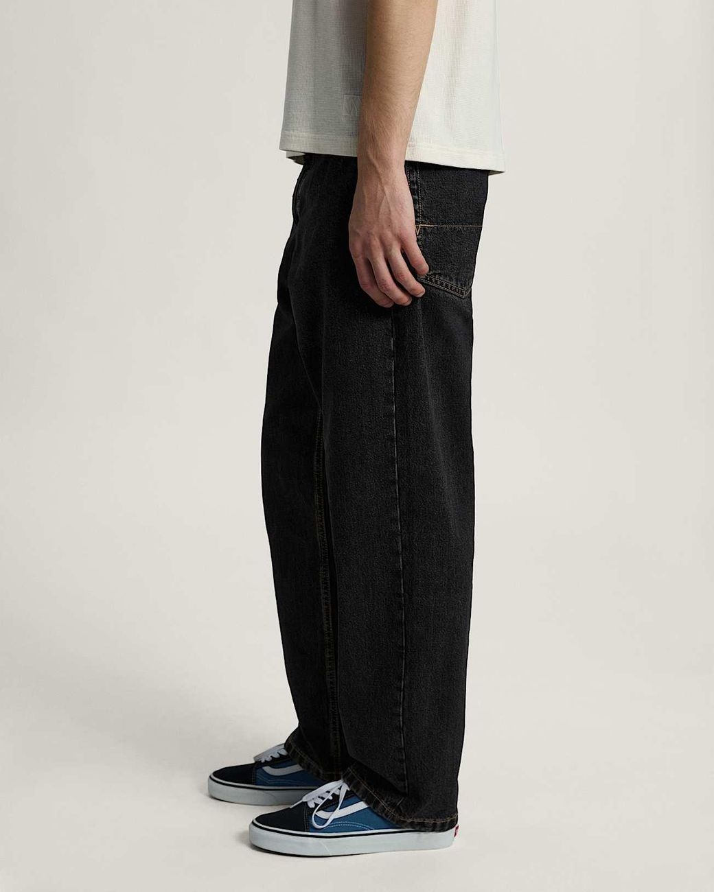 Vans Black Check-5 Straight Denim Pant Washed for men