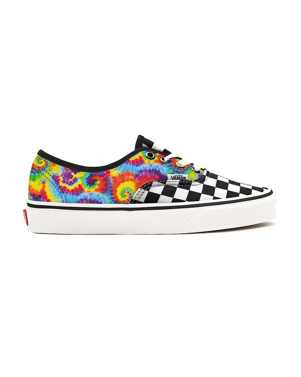 Vans White Customs Tie Dye Checkerboard Authentic for men