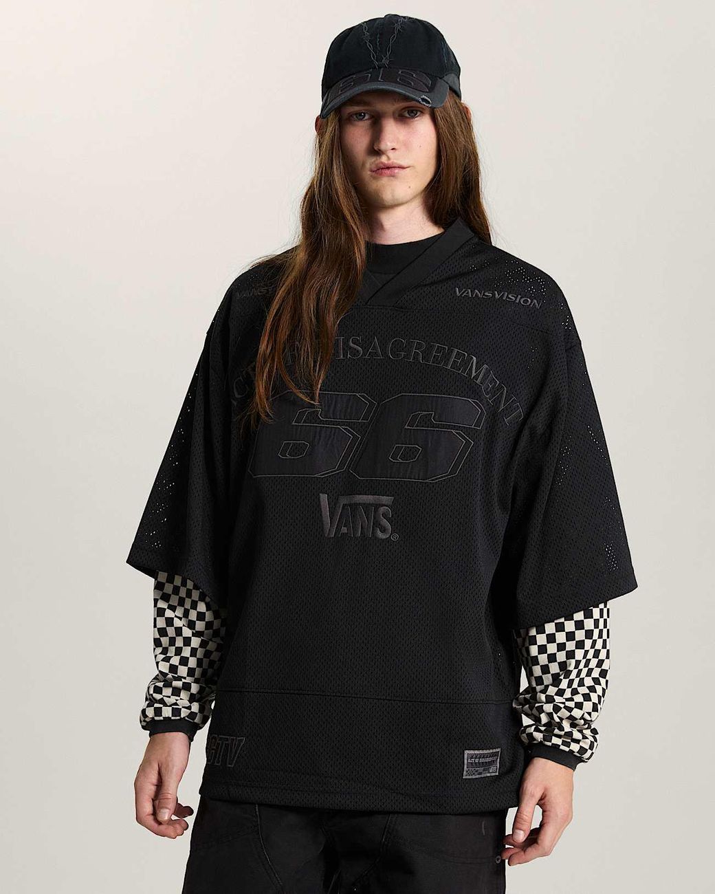 Vans A.O.D. By Slam Jam Mesh T-Shirt, Herren, Größe in Black für Herren