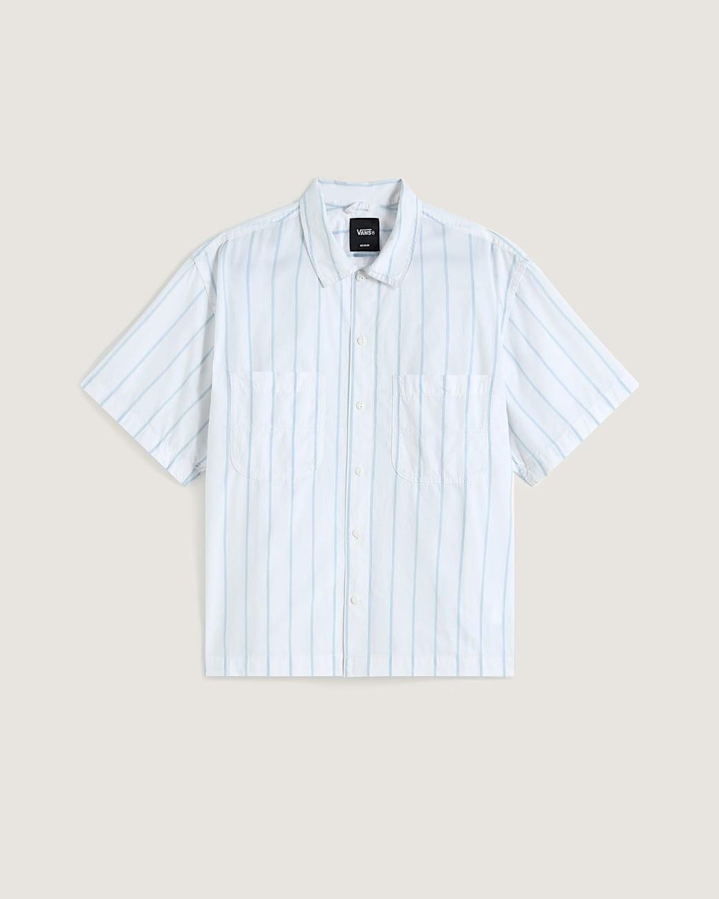 Vans White Greentree Ss Striped Shirt for men