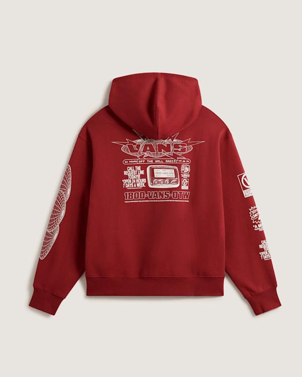 Vans Red Hotline Radio Pullover Poppy Ember for men