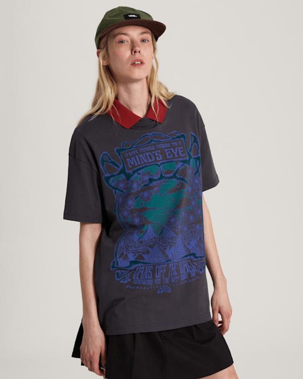 Vans Blue Minds Eye Oversized Ss Tee Charcoal