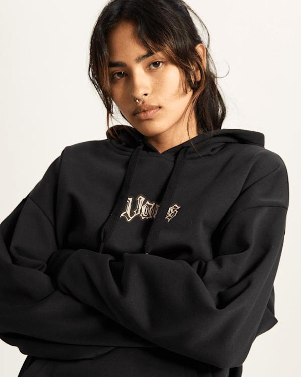 Vans Black Lil Bear Hoodie, Damen, Größe