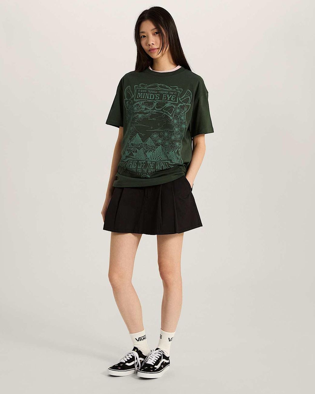 Vans Green Minds Eye Oversized Ss Tee Oil