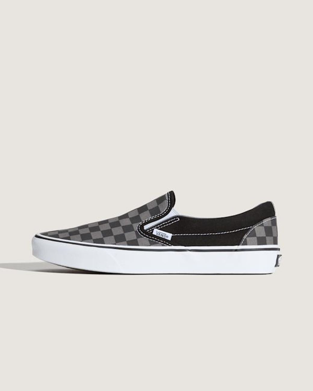 Vans Black Checkerboard Classic Slip-On Shoes /Pewter Checkerboard) for men