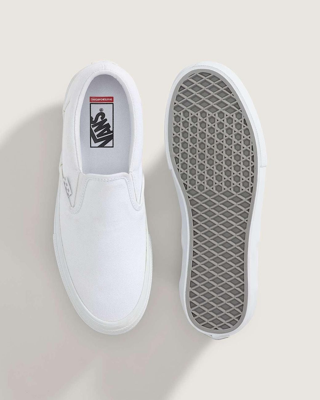 Vans White Skate Slip-On Shoes for men