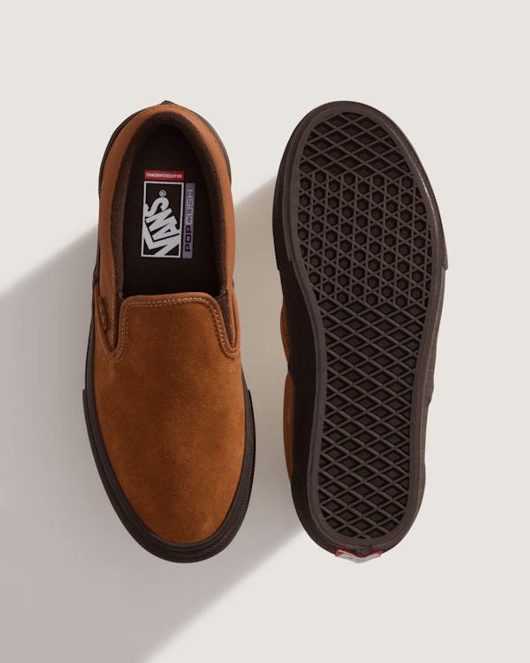 Vans Brown Skate Slip-On Shoes for men