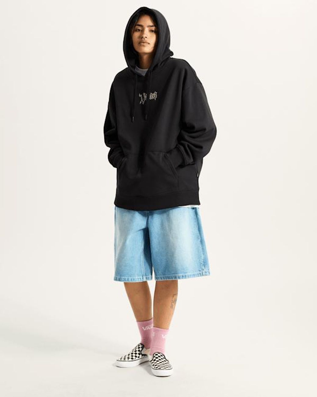 Vans Black Lil Bear Hoodie, Damen, Größe