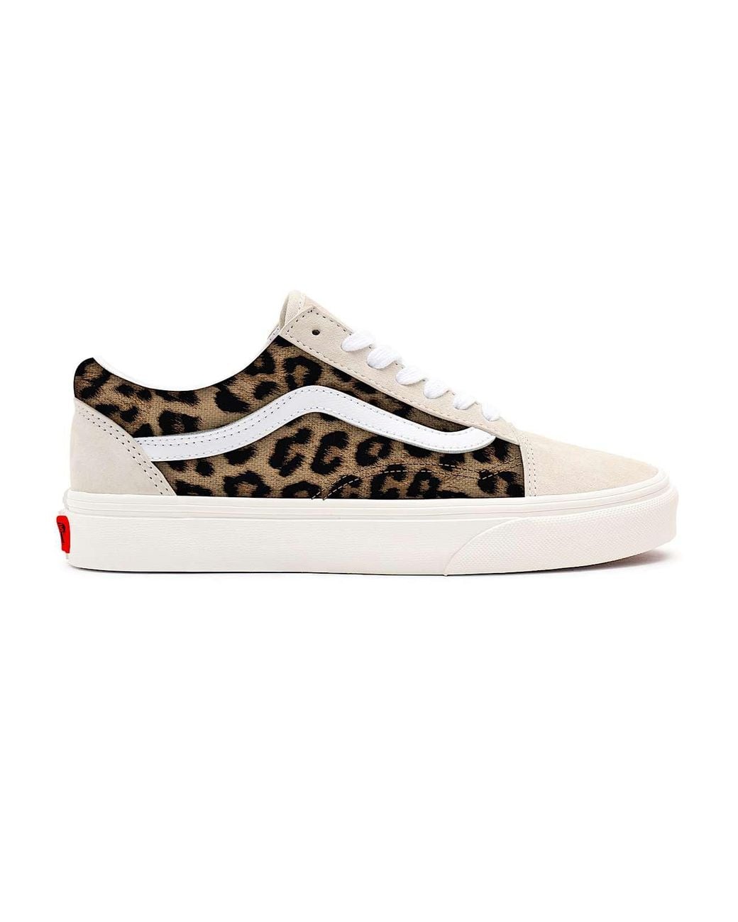 Vans White Customs Leopard Old Skool