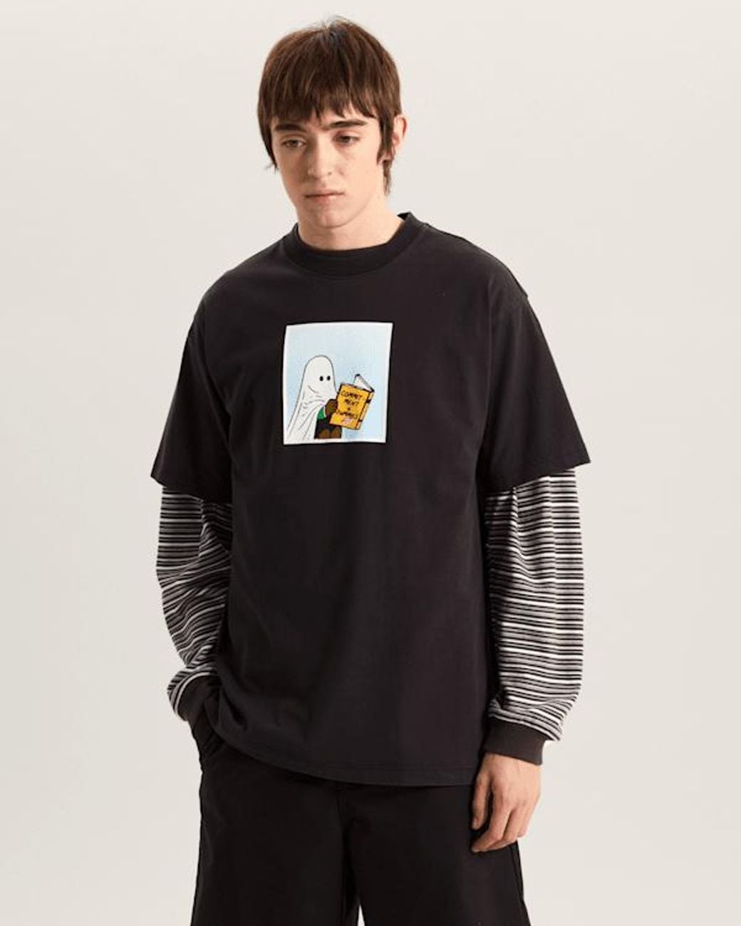 Vans Black Commitment 4 Dummies Loose T-Shirt for men