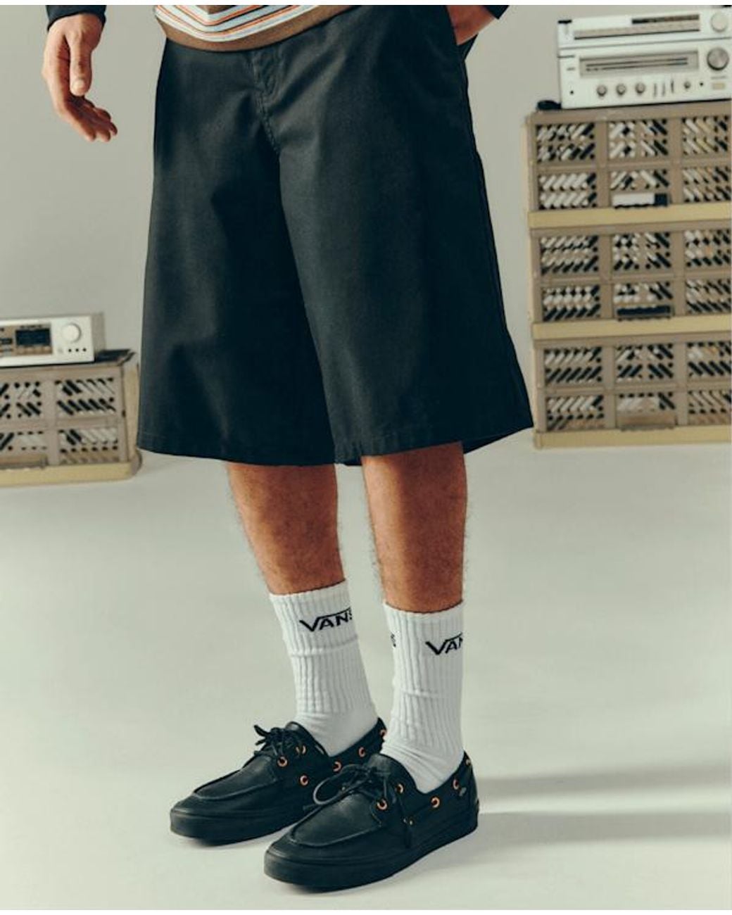 Vans Black 2-Eyelet Boat Shoes for men