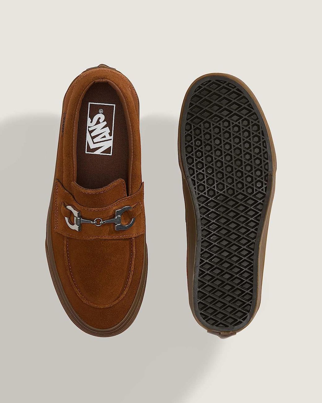 Vans Brown Skate Loafer Shoes for men