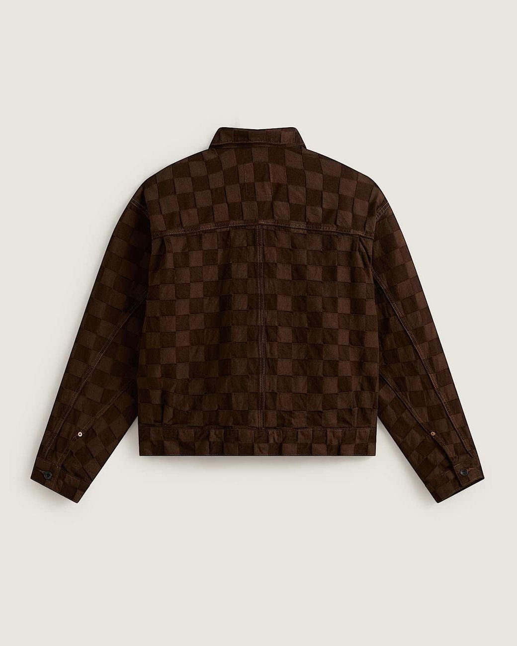 Vans Check-5 Checkerboard Denim Trucker Jacke Demitasse, Herren, Größe in Brown für Herren
