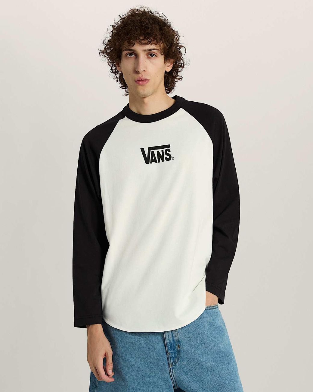 Vans Black Core Raglan Long Sleeve T-Shirt for men