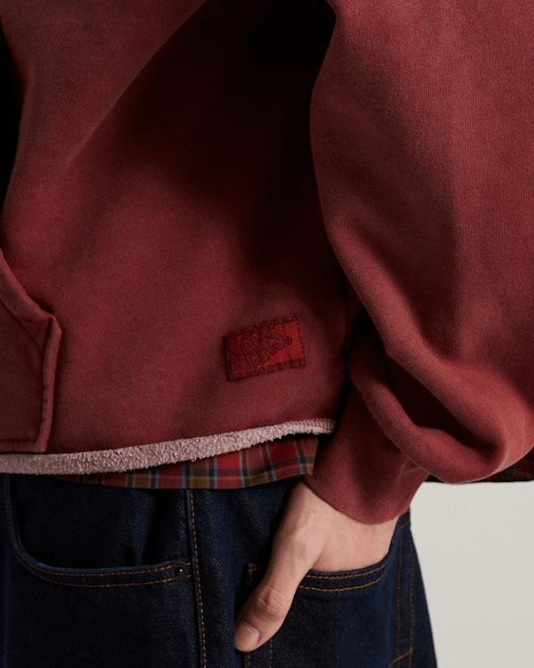 Vans Red Tilt Rolled Hem Pullover Poppy Ember for men