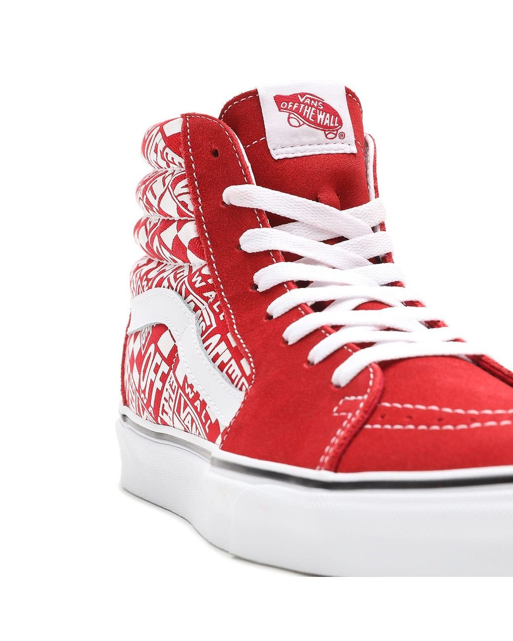 Chaussures Off The Wall Sk8-hi Daim Vans en coloris Rouge - Lyst