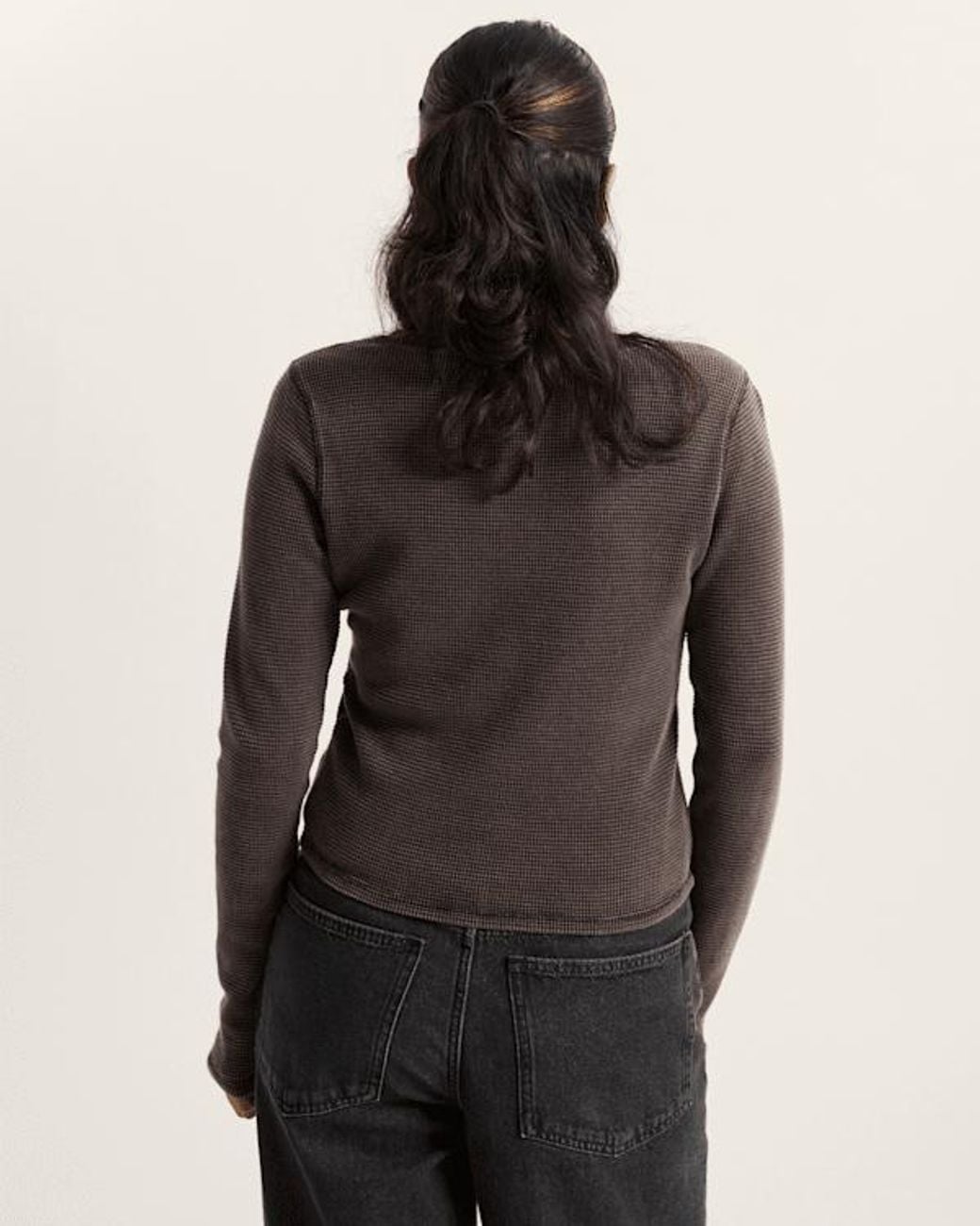 Vans Teri Waffle Tee Met Lange Mouwen, Vrouw, Grootte in het Brown