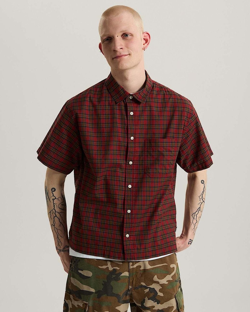 Vans Red Larkspur Timber Plaid Shirt for men