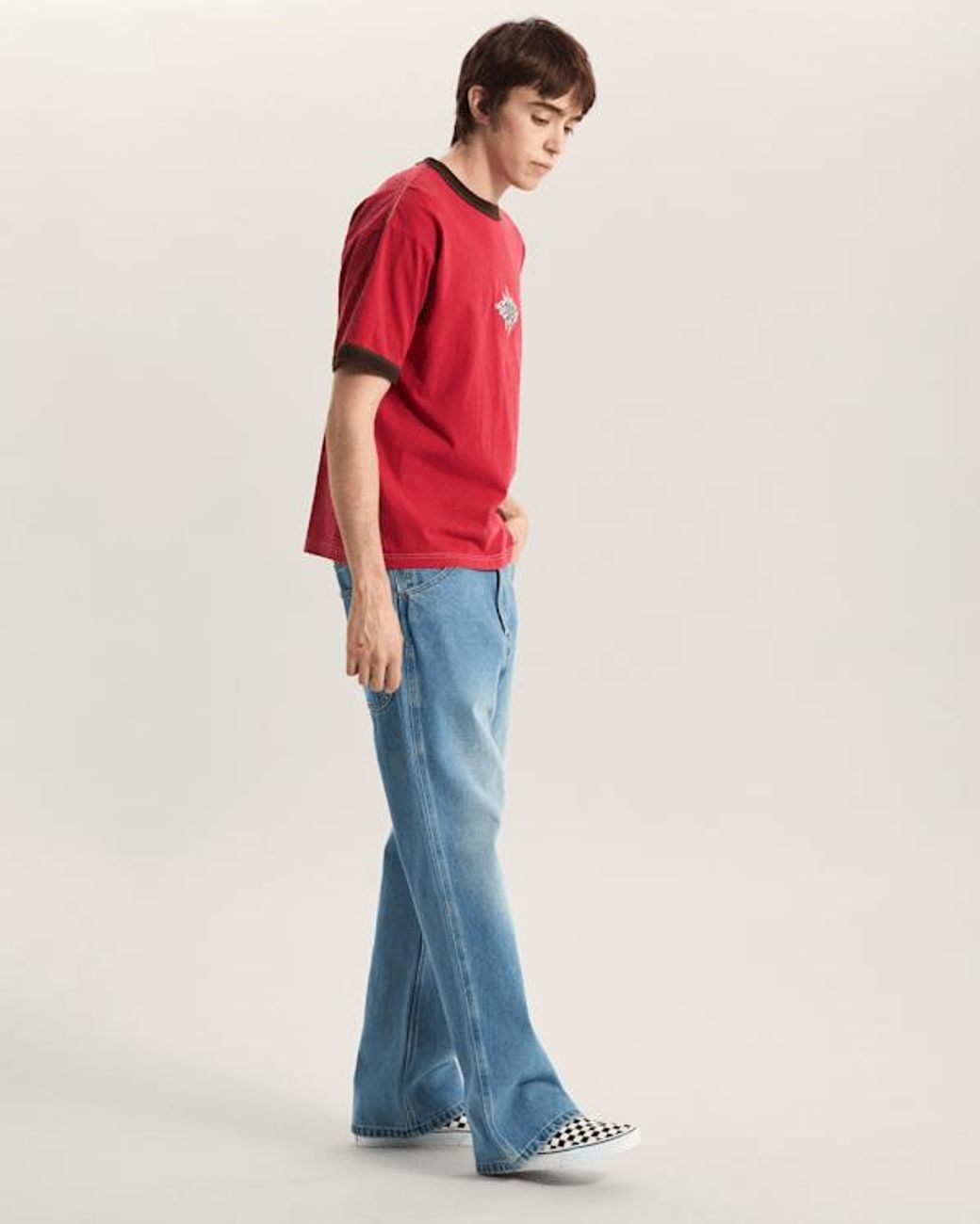 Vans Flame Face Tee, Grootte in het Red voor heren