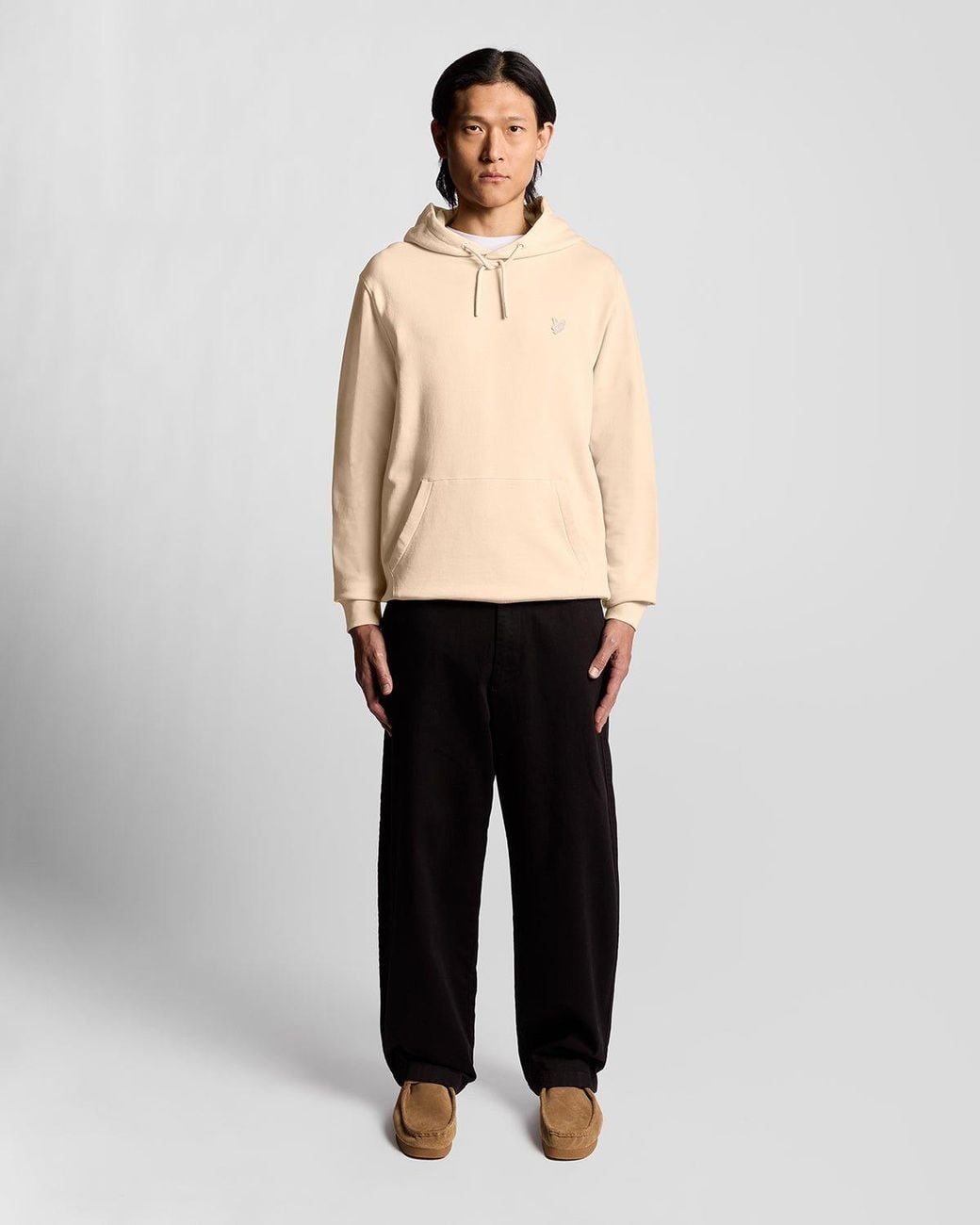 Lyle & Scott Superfine Cotton Loopback Hoodie in het Natural voor heren